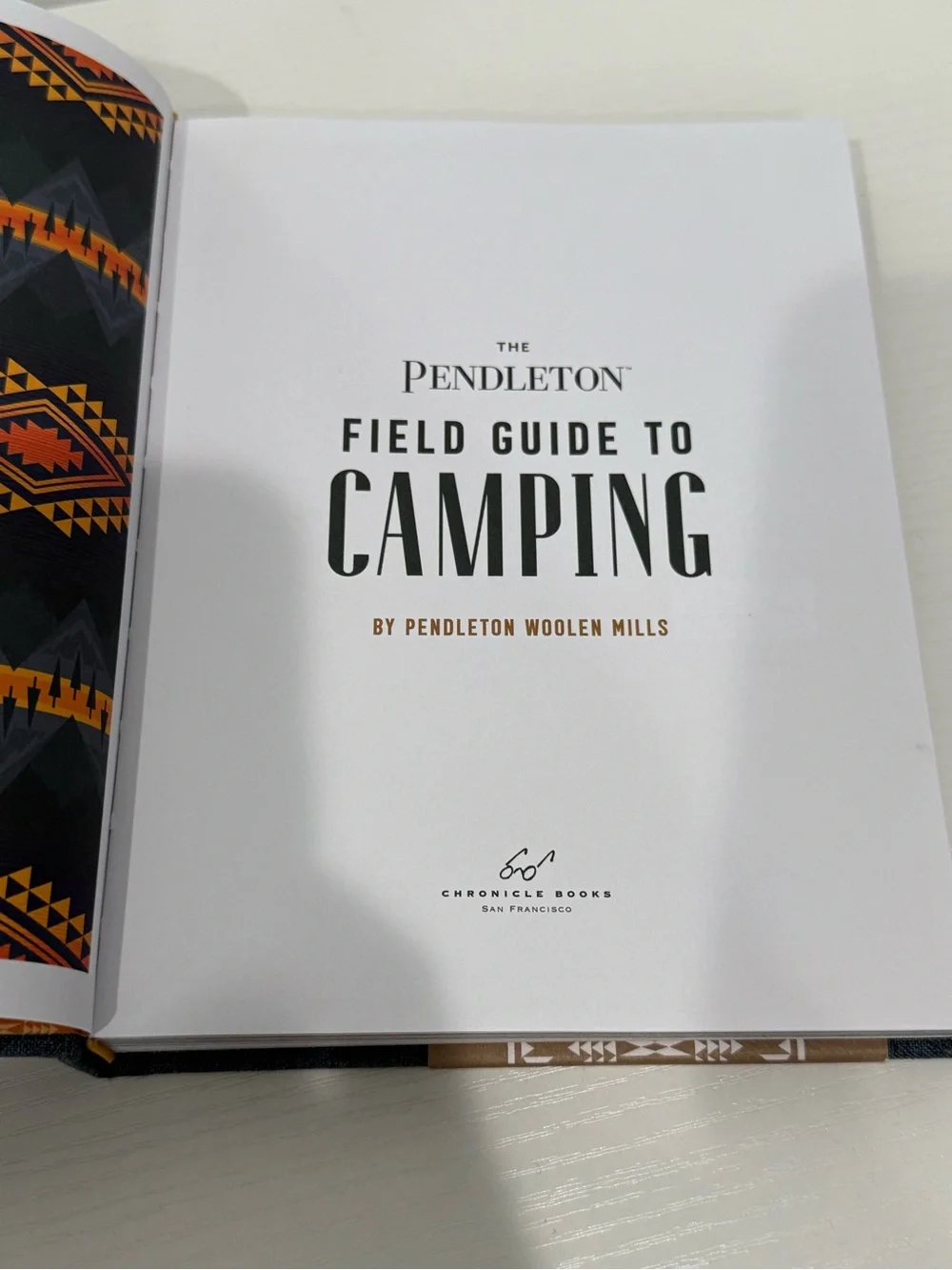 Pendleton Camping Field Guide — Navy, Gold & Cream Patterned Edge